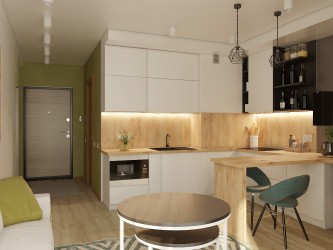Дизайн интерьера 1-комнатной квартиры в ЖК Рио-де-Жанейро (Минск Мир)