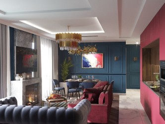 Дизайн интерьера 3-комнатной квартиры в стиле ардеко Palma126