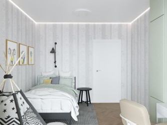 Дизайн интерьера 3-комнатной квартиры в стиле ардеко в ЖК Мегаполис